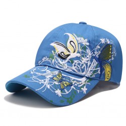 Cross border explosive hat women's autumn/winter fashion sequin butterfly embroidered baseball cap embroidered duck cap Sun hat