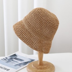 Net red woven straw hat for women small fresh beach sunshade hat for women Japanese Korean version of tide small brimmed fisherman hat