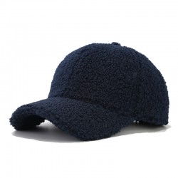 South Korean hat women fashion autumn winter solid color lamb wool baseball cap warm duck hat retro curved visor tide
