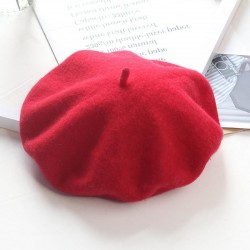 Korean hat ladies fashion Autumn/Winter casual painter hat everything with bud hat retro wool beret ladies winter